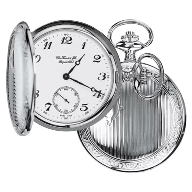 【TISSOT 天梭】小秒針手上鍊懷錶-附鍊 情人節禮物(T83640212)