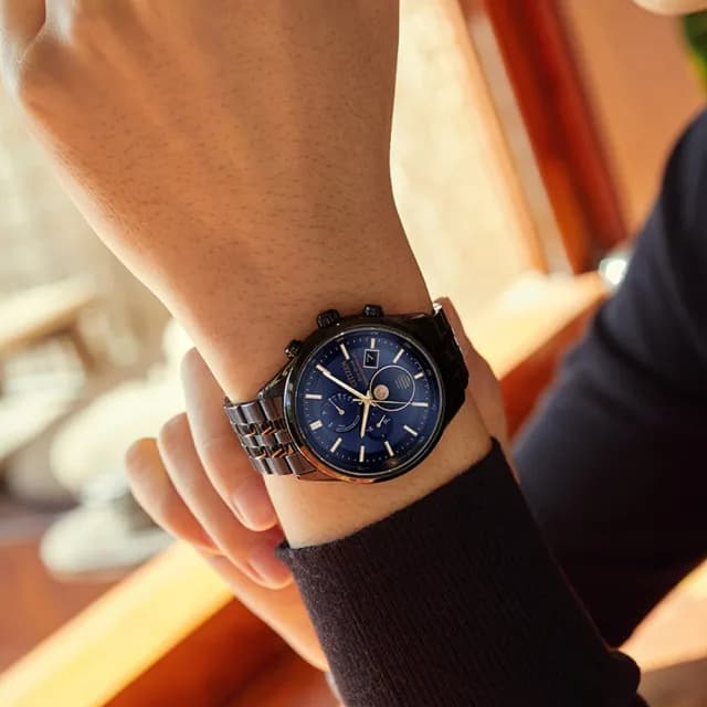 【CITIZEN 星辰】GENTS系列 韋禮安廣告配戴款 電波月相 光動能腕錶 禮物 送禮 推薦(BY1035-56L)