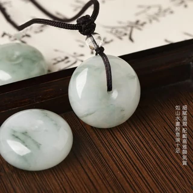 【Penny珮妮】天山翠平安扣項鍊吊墜2尺寸可選(母親節 送女友 情人節 生日禮物 交換禮物 尾牙 新年 結婚)
