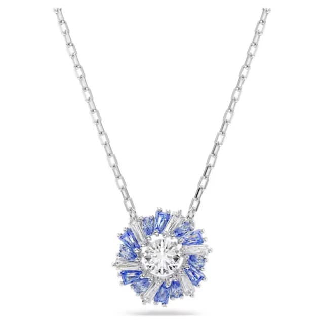【SWAROVSKI 施華洛世奇】Idyllia 鏈墜 混合式切割 花朵 藍色/粉紅色(2色任選_情人節禮物)