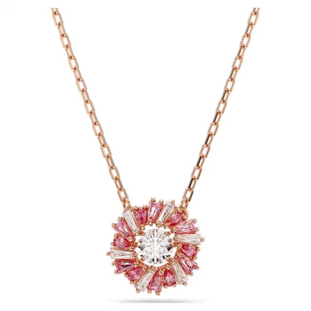 【SWAROVSKI 施華洛世奇】Idyllia 鏈墜 混合式切割 花朵 藍色/粉紅色(2色任選_情人節禮物)