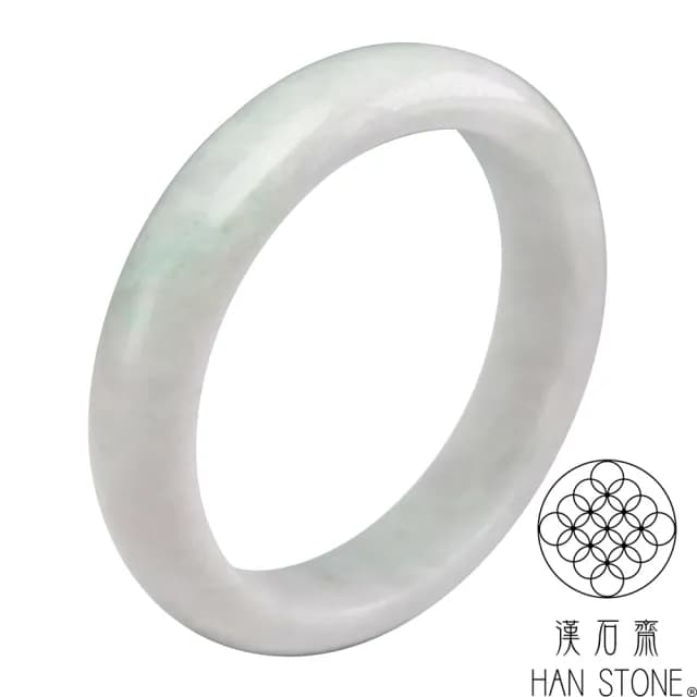 【漢石齋】情人節禮物 天然翡翠A貨 手鐲玉鐲 春帶彩種 福 利 品(手圍18.6/版寬14.6mm)
