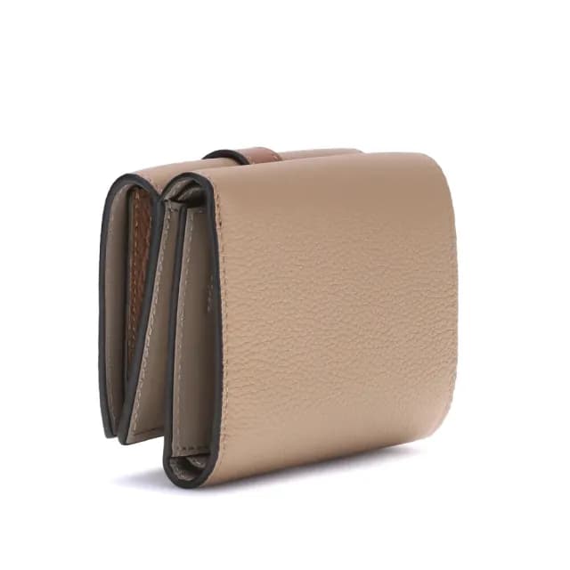 【LOEWE 羅威】Trifold 柔軟粒面小牛皮 三褶 中夾 短夾 錢包 皮夾 Toffee/Tan 太妃糖色