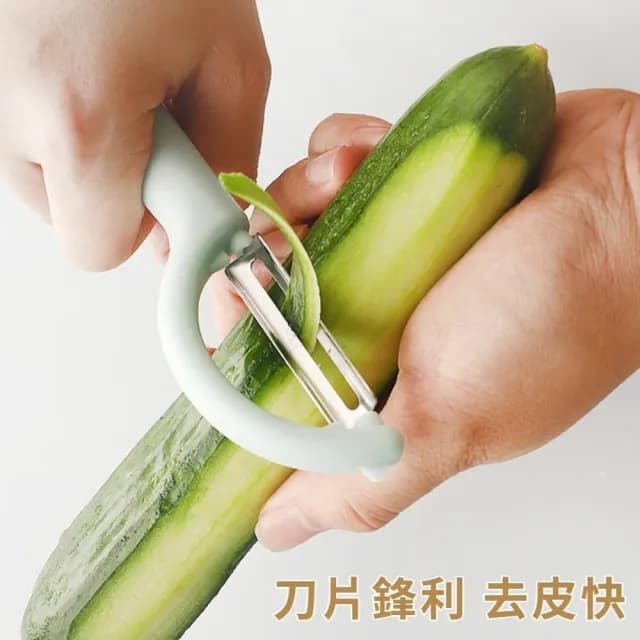 【薄皮神器】日式多功能不鏽鋼削皮刀2件套組(鋒利 削皮器 小刀 刨刀 水果刀 露營廚具 野餐)