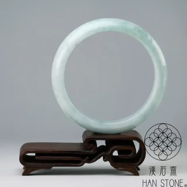 【漢石齋】情人節禮物 天然翡翠A貨 手鐲玉鐲 飄花種 福 利 品(手圍18.7/版寬14.7mm)