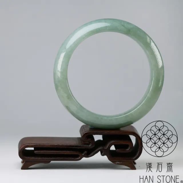 【漢石齋】情人節禮物 天然翡翠A貨 手鐲玉鐲 飄花種帶黃翡 福 利 品(手圍17.7/版寬14.8mm)