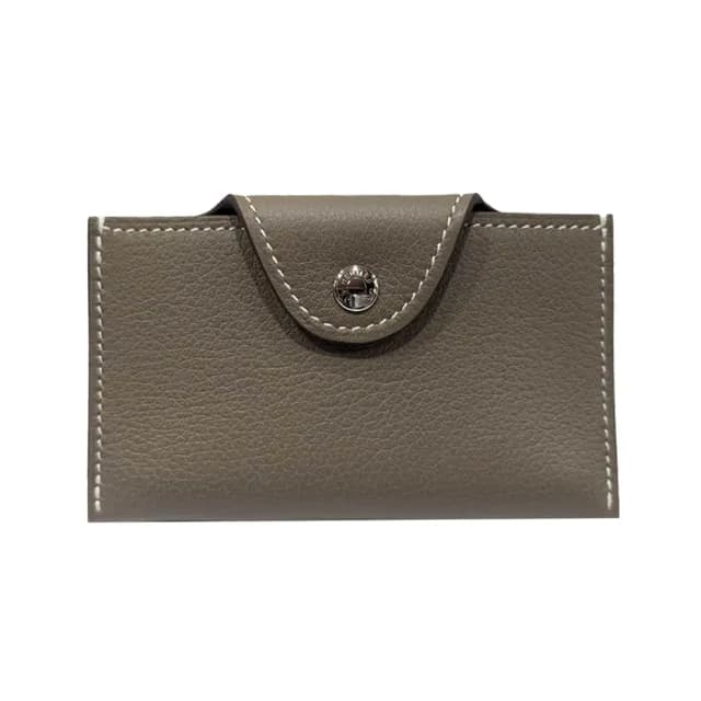 【Hermes 愛馬仕】H084986CK 經典Iliade系列素色卡片夾/零錢包(大象灰)