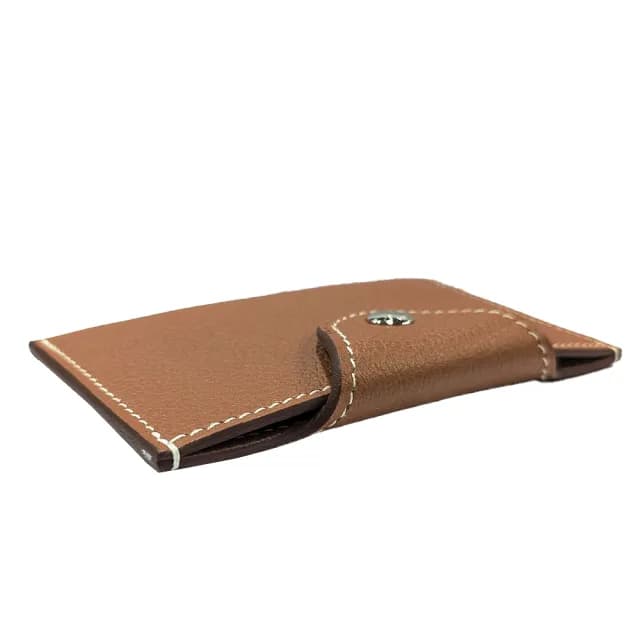 【Hermes 愛馬仕】H084986CK 經典Iliade系列素色卡片夾/零錢包(金棕色)