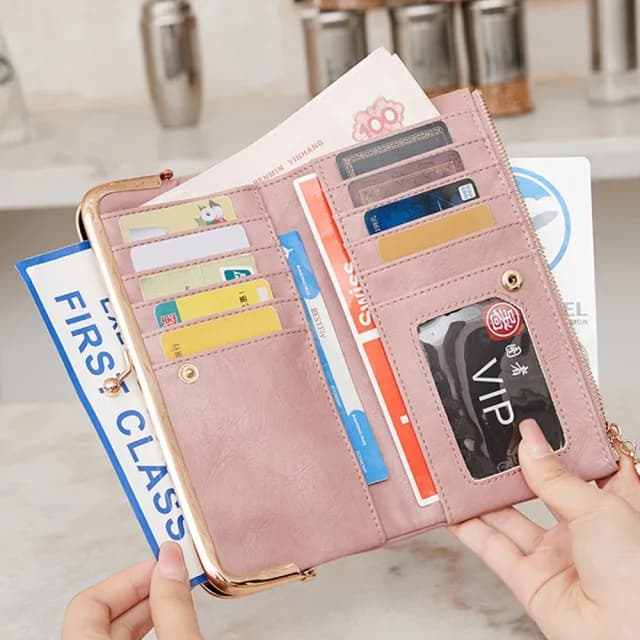 【Starshop】雙11 經典復古皮革手拿包 長款零錢包 手拎包 卡片夾 皮夾 證件夾 名片夾 出國必備