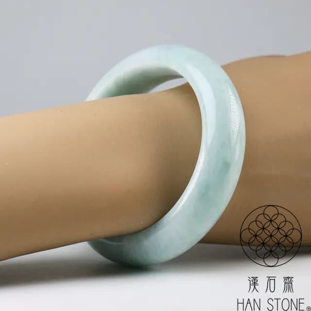 【漢石齋】情人節禮物 天然翡翠A貨 手鐲玉鐲 飄花種(手圍17.8/版寬17mm)