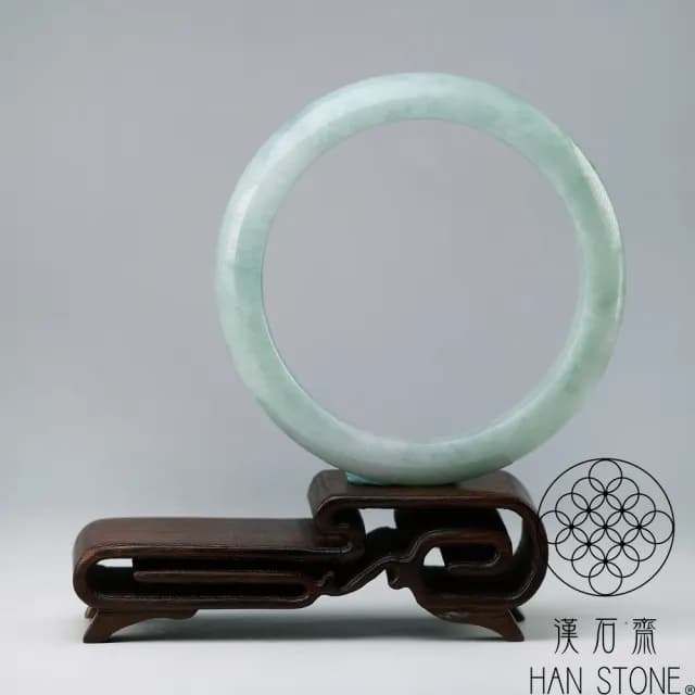 【漢石齋】情人節禮物 天然翡翠A貨 手鐲玉鐲 飄花種 福 利 品(手圍17.8/版寬11mm)