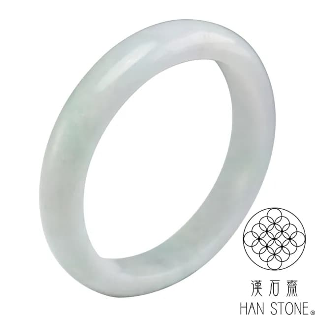 【漢石齋】情人節禮物 天然翡翠A貨 手鐲玉鐲 淺色春帶彩種(手圍18.3/版寬12.6mm)