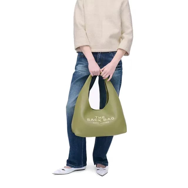 【MARC JACOBS】官方直送 THE SACK 蘆葦綠大型皮革手袋