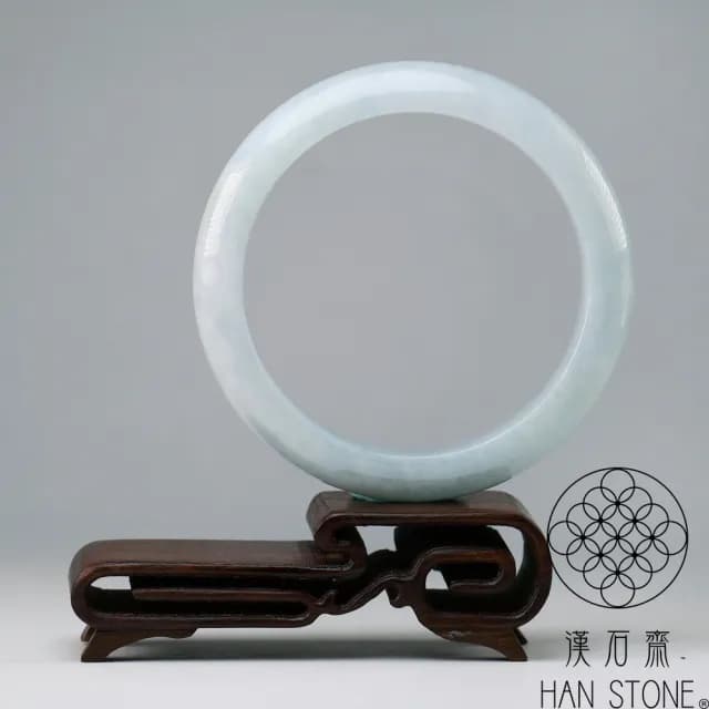 【漢石齋】情人節禮物 天然翡翠A貨 手鐲玉鐲 飄花種 福 利 品(手圍18.4/版寬13.6mm)