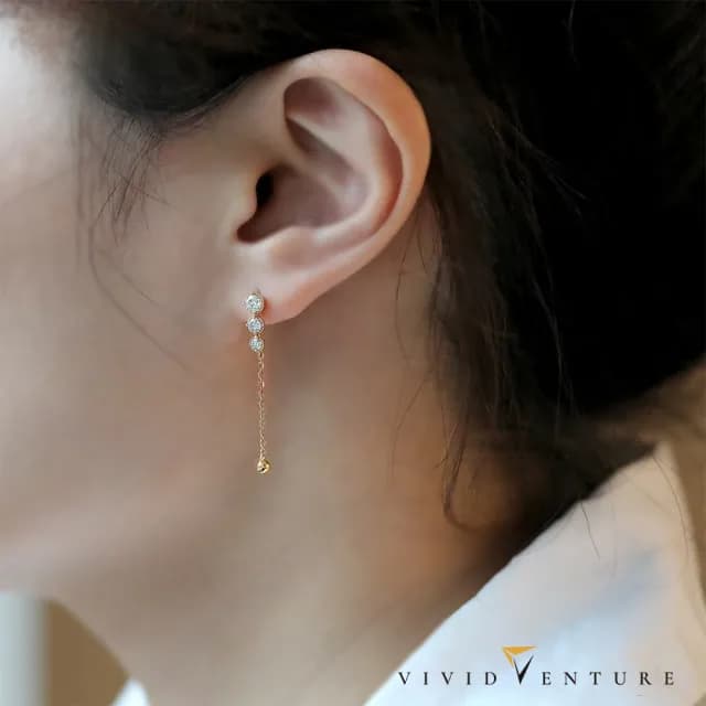 【Vividventure 亞帝芬奇】14K 70分 天然鑽石 鑽石 耳環 流星雨(玫瑰金/黃K金/任選)