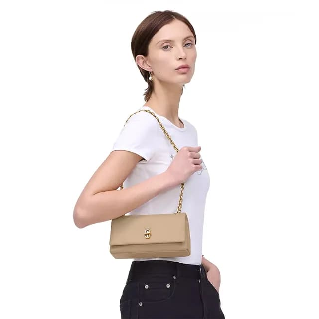 【MARC JACOBS】官方直送 DUAL  駱駝棕皮革雙鍊錢包