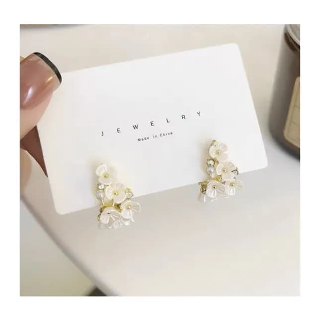 【BBHONEY】日韓甜美花朵珍珠耳環飾品(韓風耳飾)