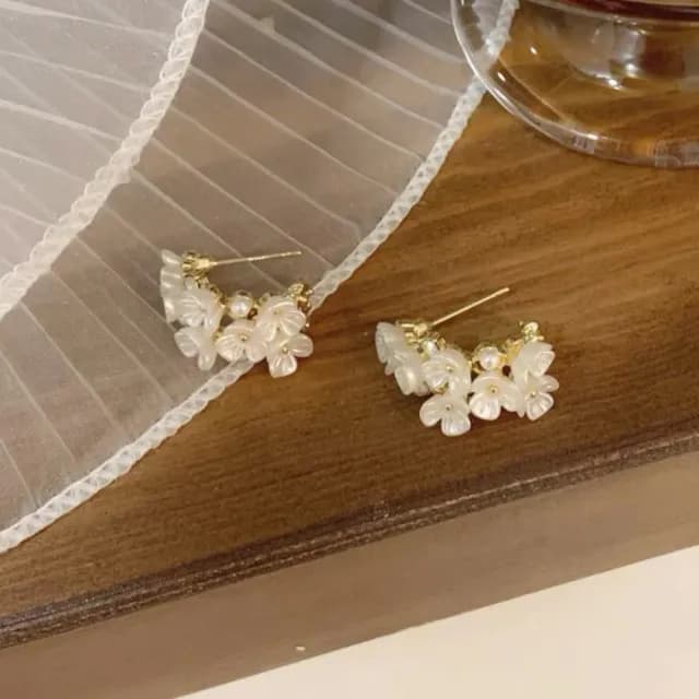 【BBHONEY】日韓甜美花朵珍珠耳環飾品(韓風耳飾)