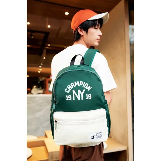 【Champion】情人節禮物 官方直營 中性-C-LIFE 印花LOGO後背包-綠色(U5AACPU01N1)