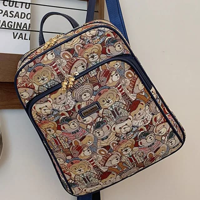【紐約精品】情人節禮物 現貨+預購 皮革後背包側背包雙肩包托特包隨身女包包(時尚大容量可愛小熊女包包2色a