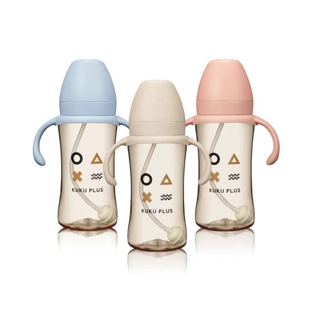 【KU.KU. 酷咕鴨】KUKU PLUS純真之瞳寬口PPSU成長奶瓶300ml(新生兒適用)
