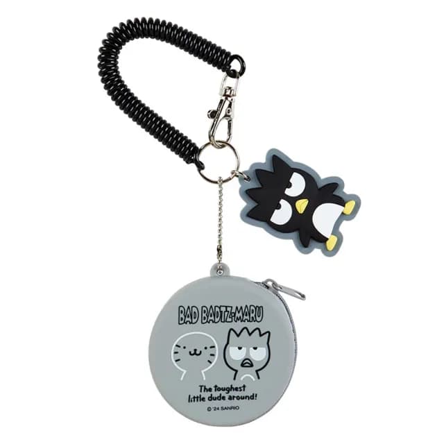【SANRIO 三麗鷗】父親節禮物 矽膠圓形收納包 矽膠零錢包（附鑰匙圈）酷企鵝