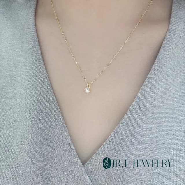 【JR.L金瑞利珠寶】情人節禮物 愛之曙光 30分鑽石項鍊(培育鑽石 9K)