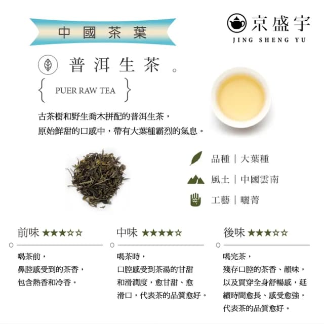 【京盛宇】光之茶嚴選茶包15入x4袋(清香阿里山烏龍/輕焙阿里山烏龍/桂香包種/普洱生茶)