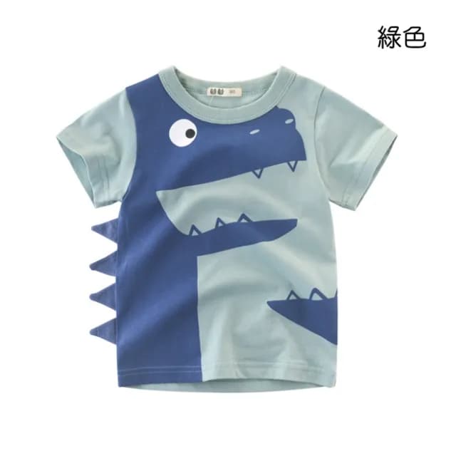 【橘魔法】大嘴恐龍立體背鰭短袖上衣(T恤 T-Shirt 棉T 男童 兒童 童裝)