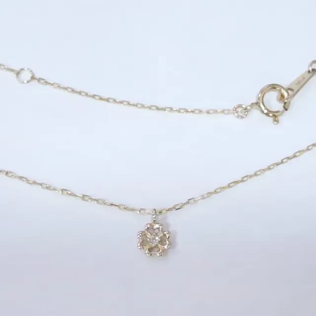 【me.luxe】K10黃K幸運草1分鑽項鍊-K金/鑽石  生日/情人節禮物(日系輕珠寶/送禮首選)