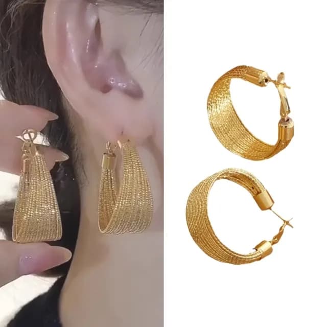 【時尚焦點】歐美時尚高級感華麗耳圈耳環(小臉必備 大耳環 舞台造型 誇張圈圈耳環 耳針 耳釘 垂墜)