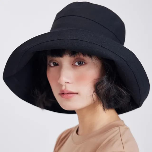 【KT DADA】父親節禮物 日系風 可折疊 防曬帽 遮陽帽 女生漁夫帽 圓帽 純色 大頭圍 外出 旅遊 漁夫帽 大帽