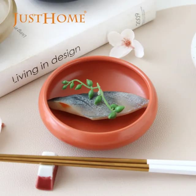 【Just Home】日式古樸窯燒陶瓷4.5吋深盤4件組(可微波 碗 盤 餐具 深盤 小菜碟)