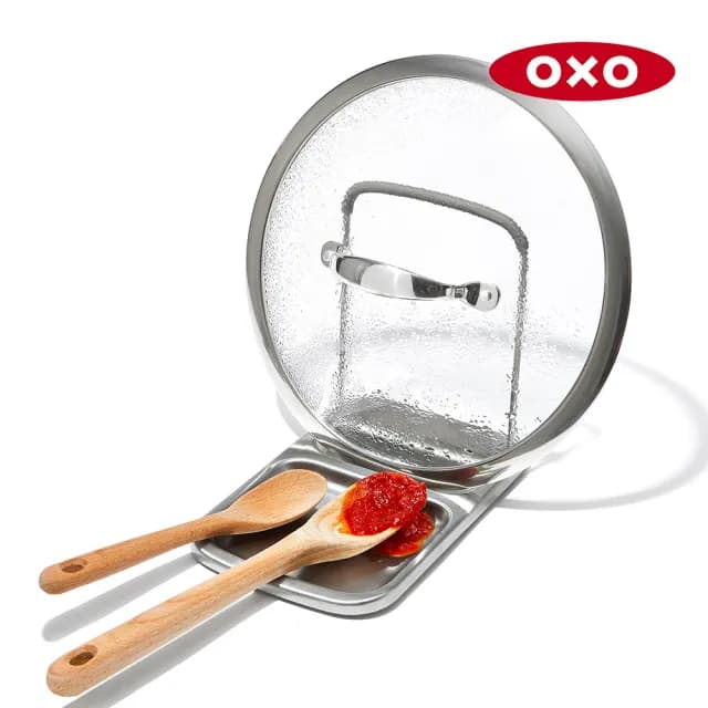 【美國OXO】直立式鍋蓋餐具架(維持檯面整潔 鑄鐵鍋蓋也適用 可折疊收納)