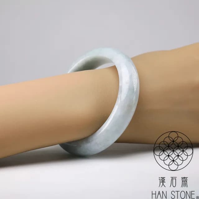 【漢石齋】情人節禮物 天然翡翠A貨 手鐲玉鐲 飄花種(手圍18.6/版寬14.8mm)