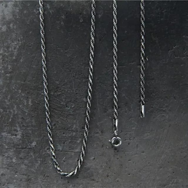 【紐約精品】現貨+預購 S925手工純銀項鍊足銀泰銀項鏈子純銀首飾復古情人節禮物(水波紋男女飾品a1kj2)