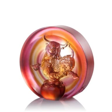 【琉璃工房 LIULI】牛氣滿天快樂行 入厝禮/開業禮物(琉璃/企業/禮物/水晶/生日/榮昇/合作)