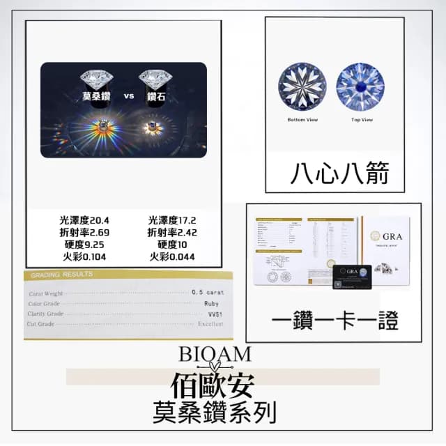 【BIOAM 佰歐安】0.5克拉莫桑鑽耳環六爪皇冠純銀鍍18K黃金(99購物節/過爐款/莫桑鑽耳環/不過敏)