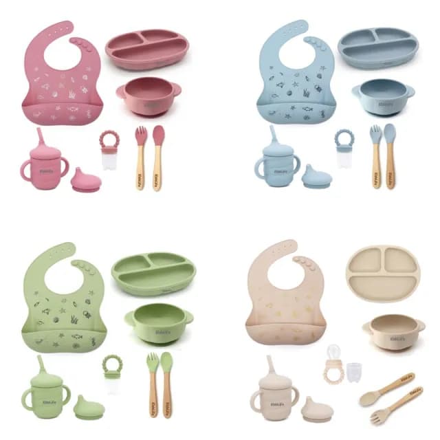 【KidsLife】寶寶餐具彌月禮盒-多款可選(寶寶餐具 矽膠餐盤  彌月 禮盒)
