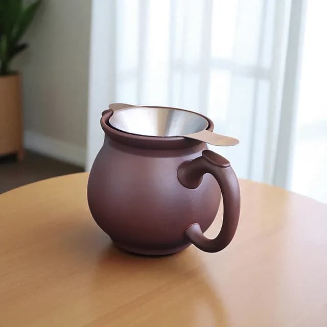 【台灣製造 鶯歌陶藝】富江中茶海300ml 加小濾網(公道杯 分茶器 茶具)