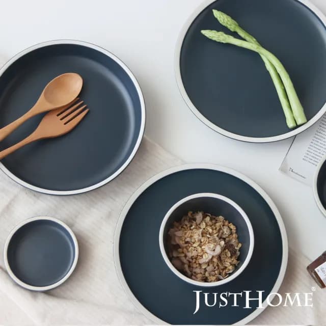 【Just Home】霧感系陶瓷碗盤6件組-3色可選(可微波 碗 盤 餐具 碗盤 湯盤)