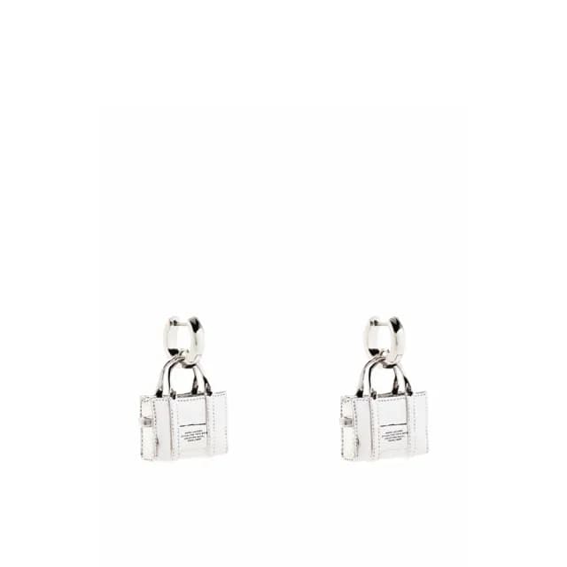 【MARC JACOBS】官方直送 THE TOTE 垂墜式銀色托特包造型耳環
