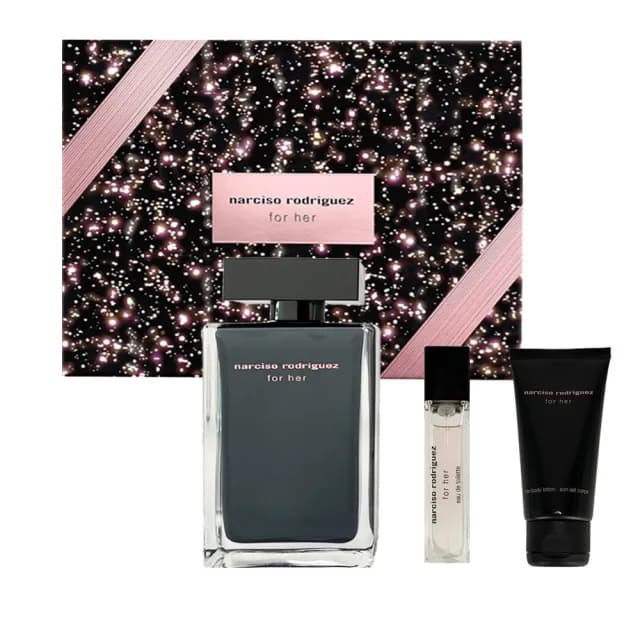 【NARCISO RODRIGUEZ】for her 同名淡香水禮盒(淡香水/身體乳 國際航空版)