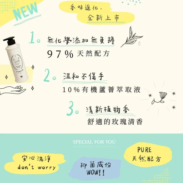 【Wacoal 華歌爾】內衣內褲-嬰幼兒貼身衣物手洗精 YZ4004CR(玫瑰清香)