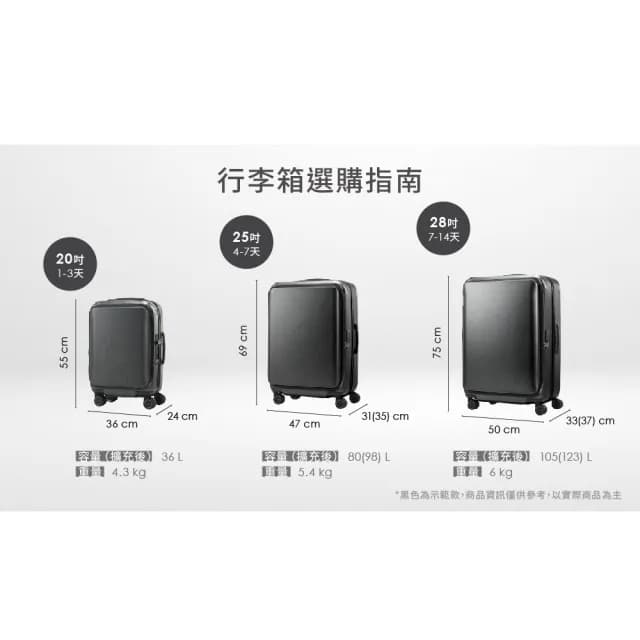 【Samsonite 新秀麗】28吋 UNIMAX 前開式/上掀式可擴充大容量輕量PC避震煞車輪行李箱/旅行箱(多色可選)