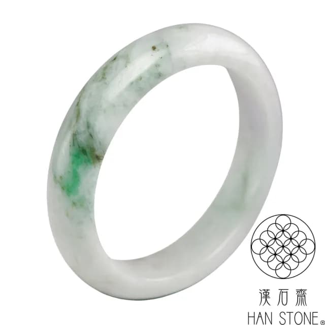 【漢石齋】情人節禮物 天然翡翠A貨 手鐲玉鐲 飄花種(手圍19/版寬14.6mm)