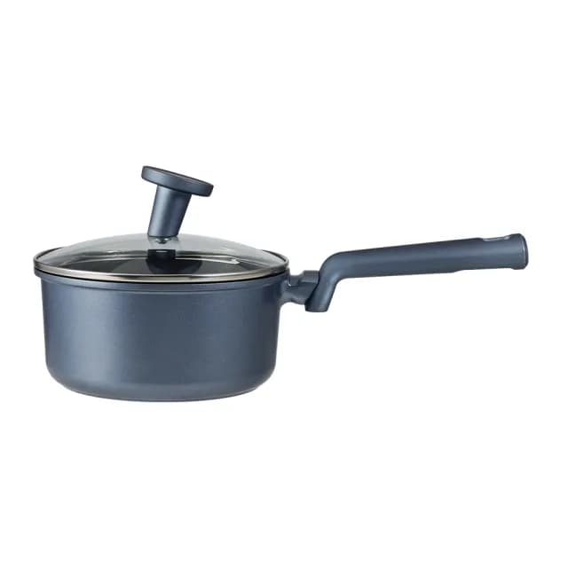 【CorelleBrands 康寧餐具】WORLD KITCHEN 藍寶石鑄造不沾單柄鍋18cm-含蓋