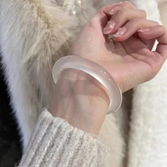 【Penny珮妮】白月光玉髓手鐲內徑56mm(母親節 送女友 情人節 生日禮物 尾牙 新年 送禮)