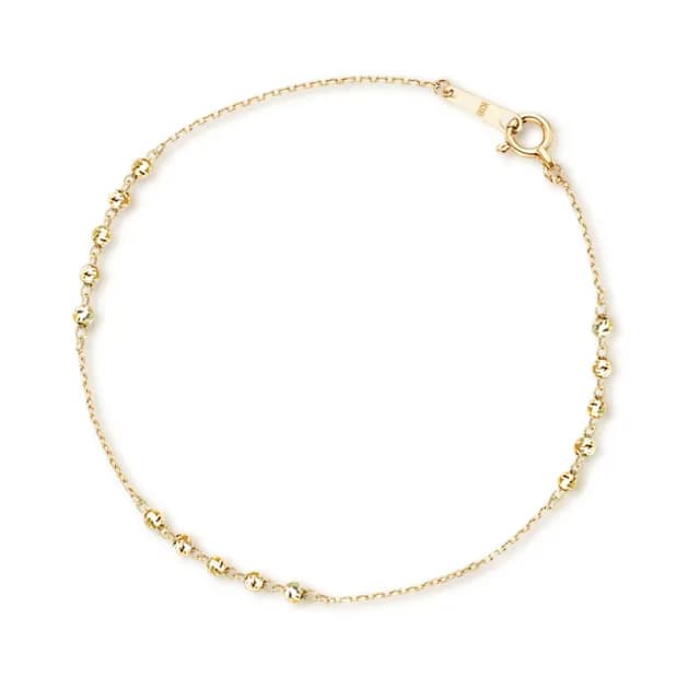 【City Diamond 引雅】18K日本刻面閃耀五金球黃K金手鍊(東京Yuki表參道系列)