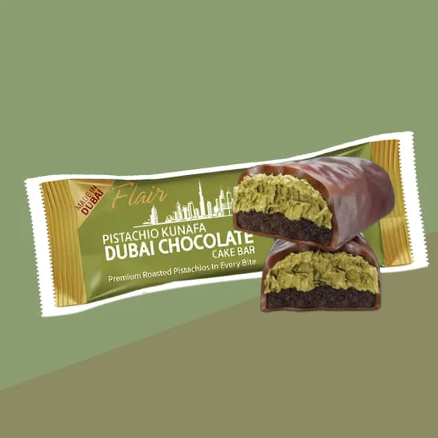 【Flair】杜拜巧克力蛋糕 開心果 28g(蛋糕 甜點 原裝進口 杜拜巧克力)